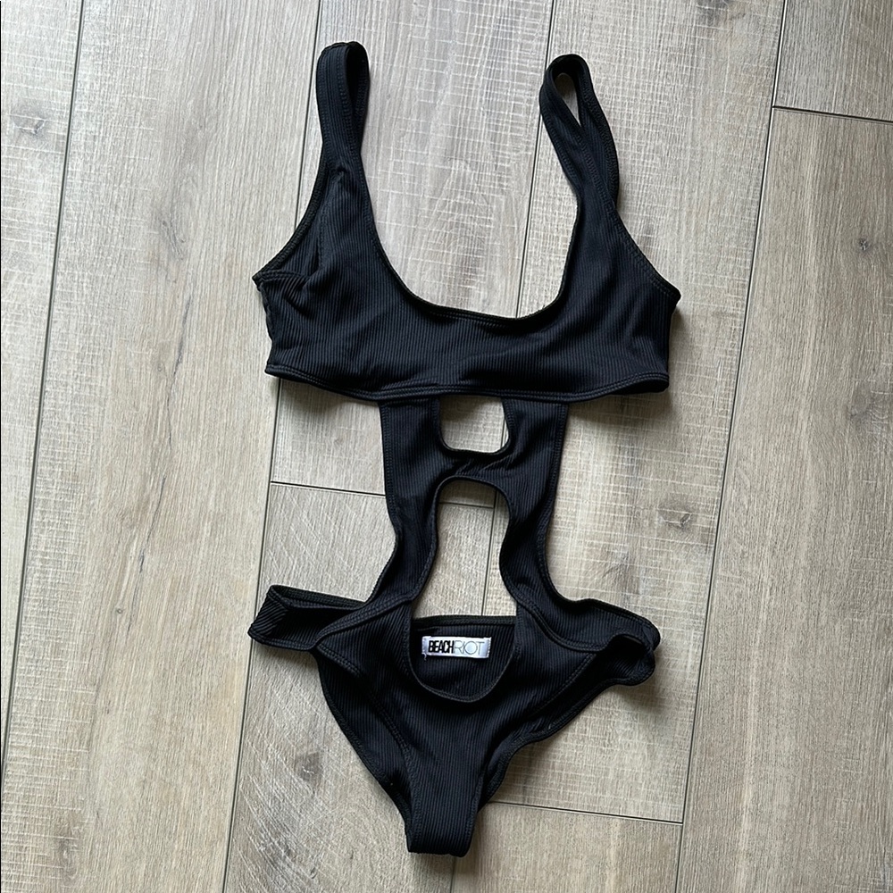 Beach Riot Black Strappy One Piece Swimsuit
